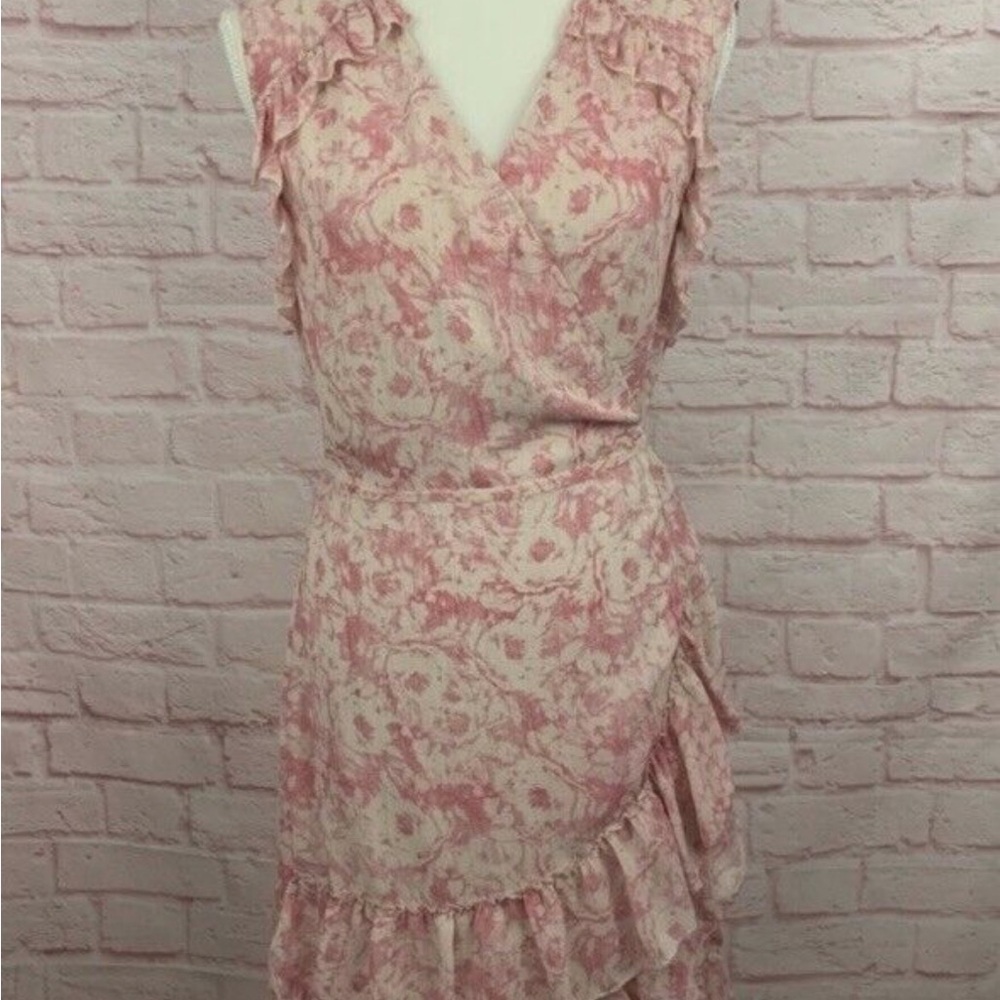 Floral Pink Ruffle Dress